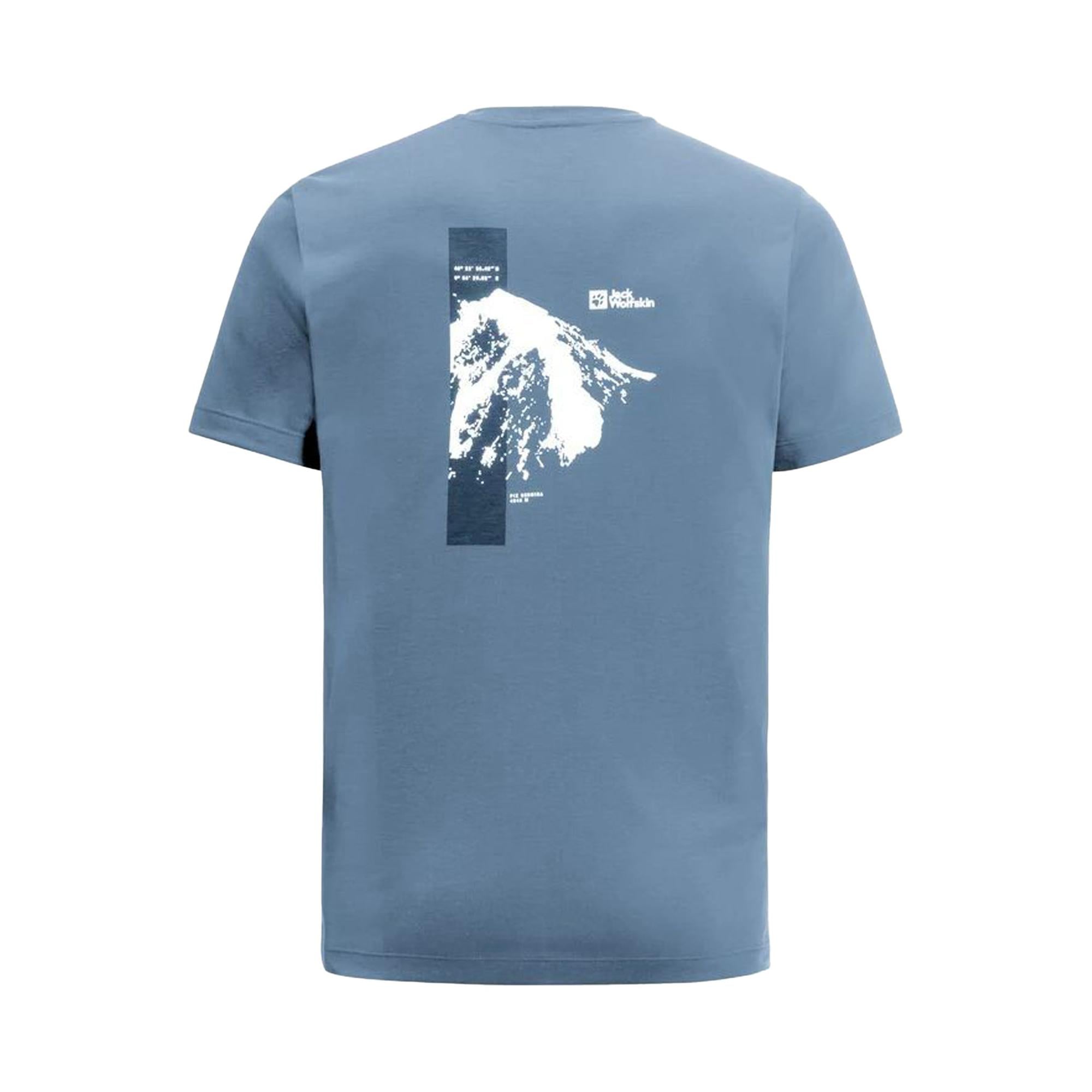 Jack Wolfskin Vonnan S/s Graphic T Erkek Mavi Tişört
