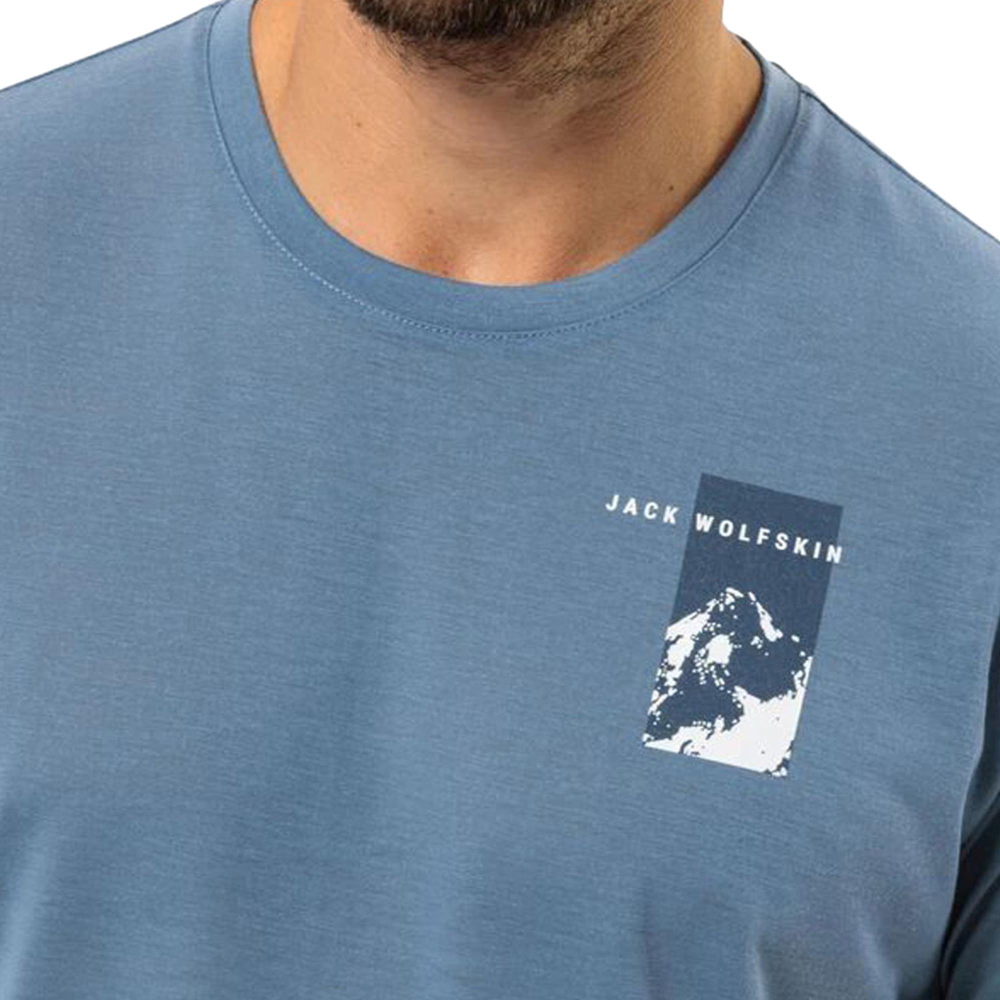 Jack Wolfskin Vonnan S/s Graphic T Erkek Mavi Tişört