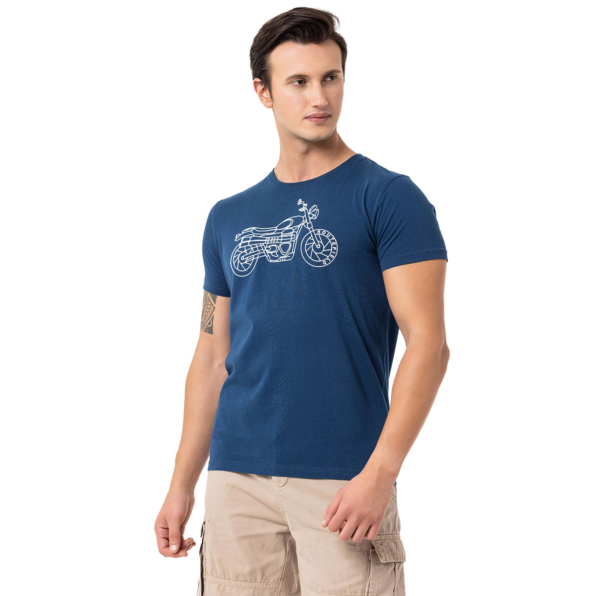 Routefield Tj Erkek Mavi Tişört