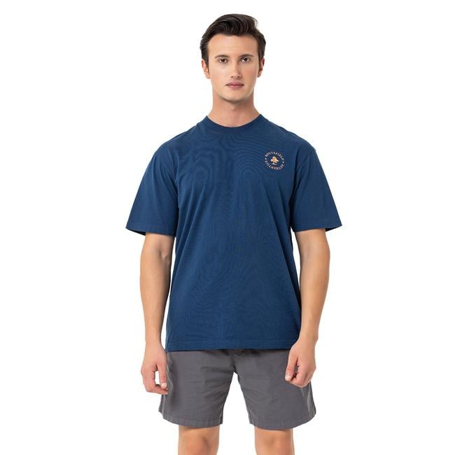  Routefield Typo Erkek Mavi Tişört