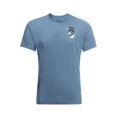  Jack Wolfskin Vonnan S/s Graphic T Erkek Mavi Tişört