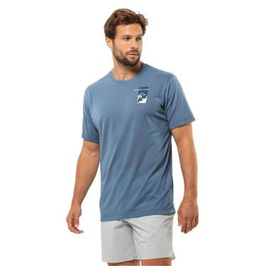  Jack Wolfskin Vonnan S/s Graphic T Erkek Mavi Tişört