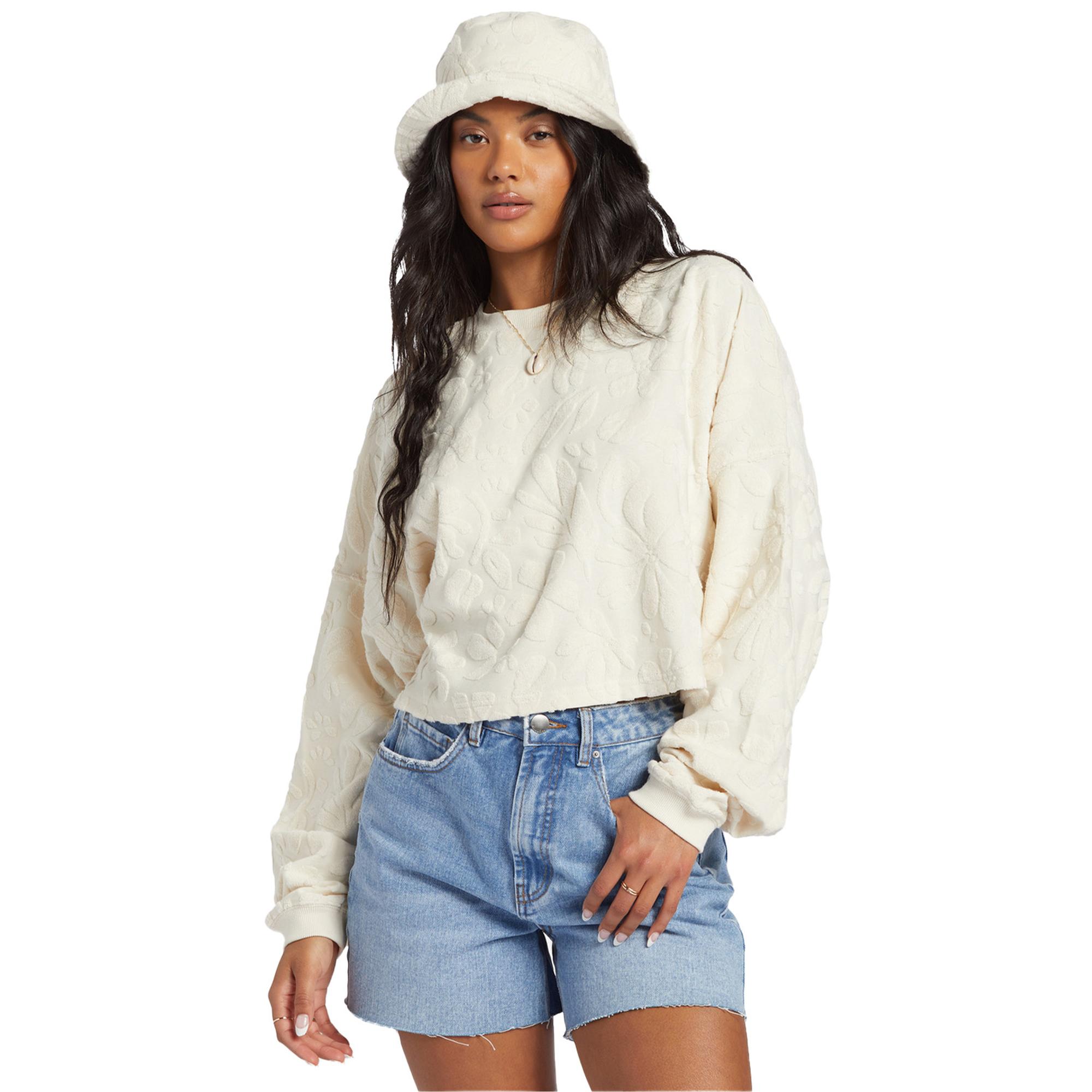 Billabong Loosen Up Crew Kadın Beyaz Sweatshirt