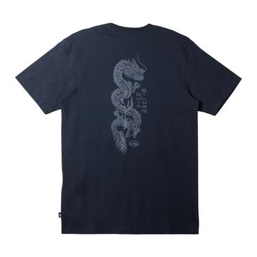  Quiksilver Dragon Fist Moe Erkek Mavi Tişört