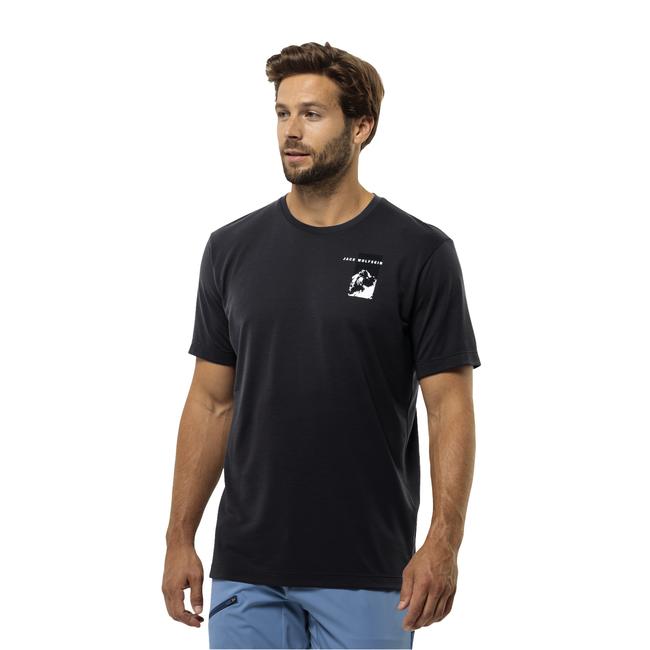  Jack Wolfskin Vonnan S/s Graphic T Erkek Gri Tişört