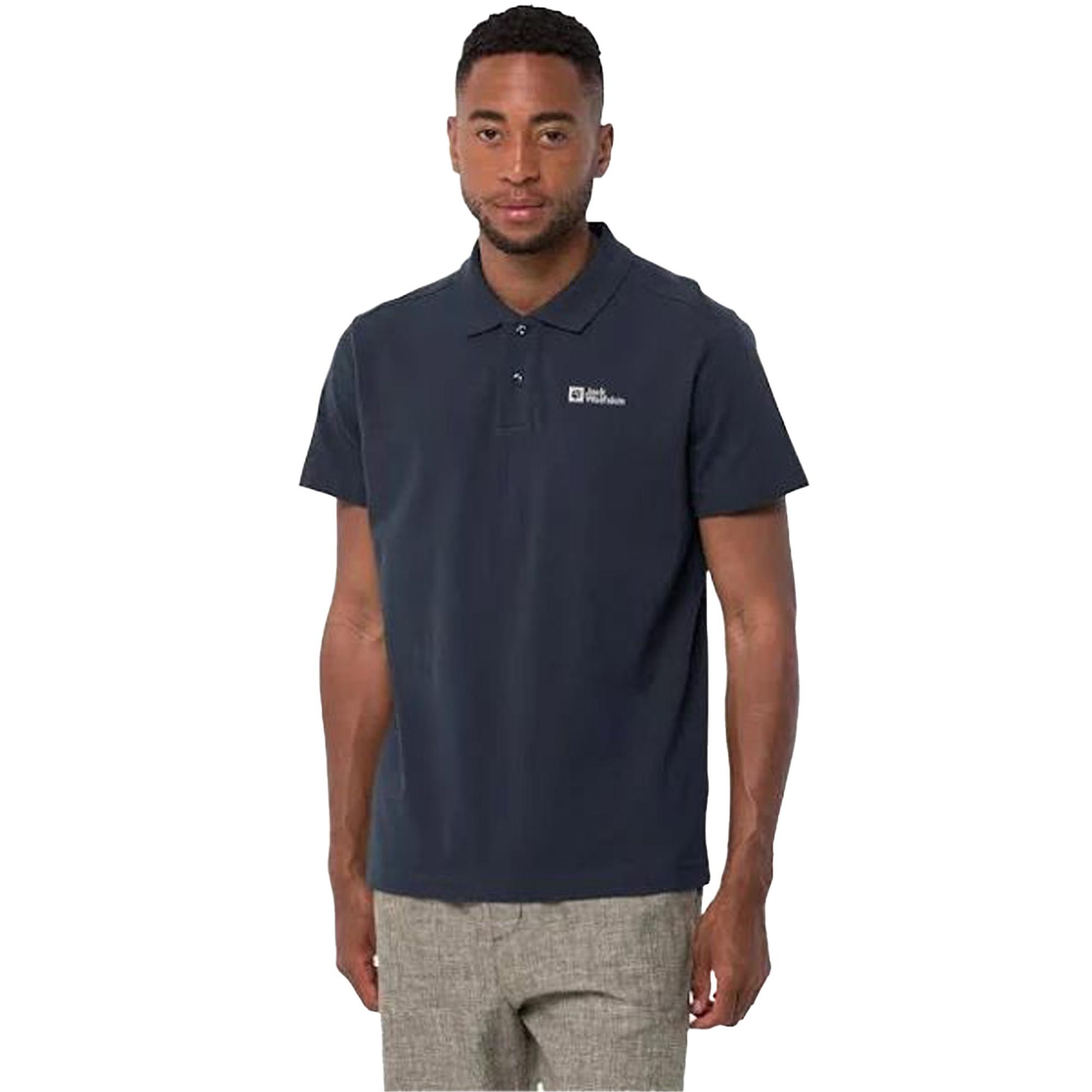 Jack Wolfskin Essential Polo Erkek Mavi Polo Tişört