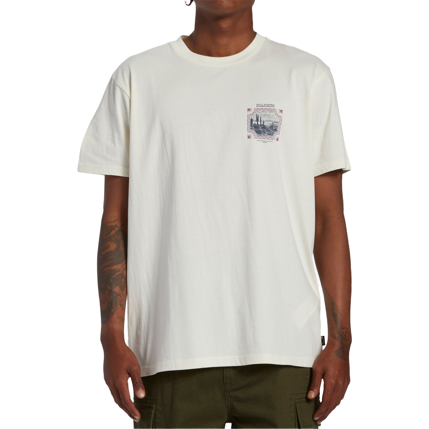  Billabong Crossed Up Tees Erkek Beyaz Tişört