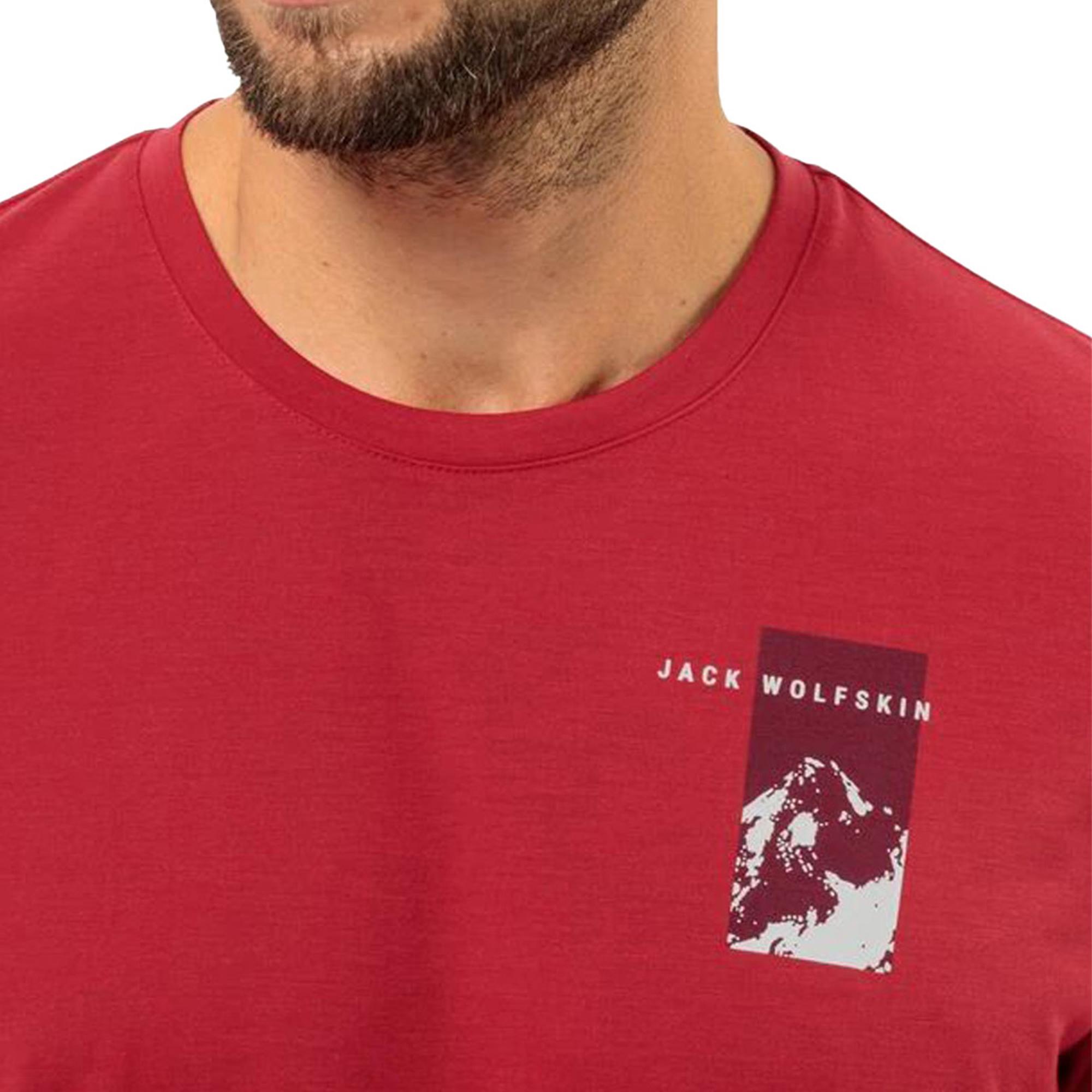 Jack Wolfskin Vonnan S/s Graphic T Erkek Kırmızı Tişört
