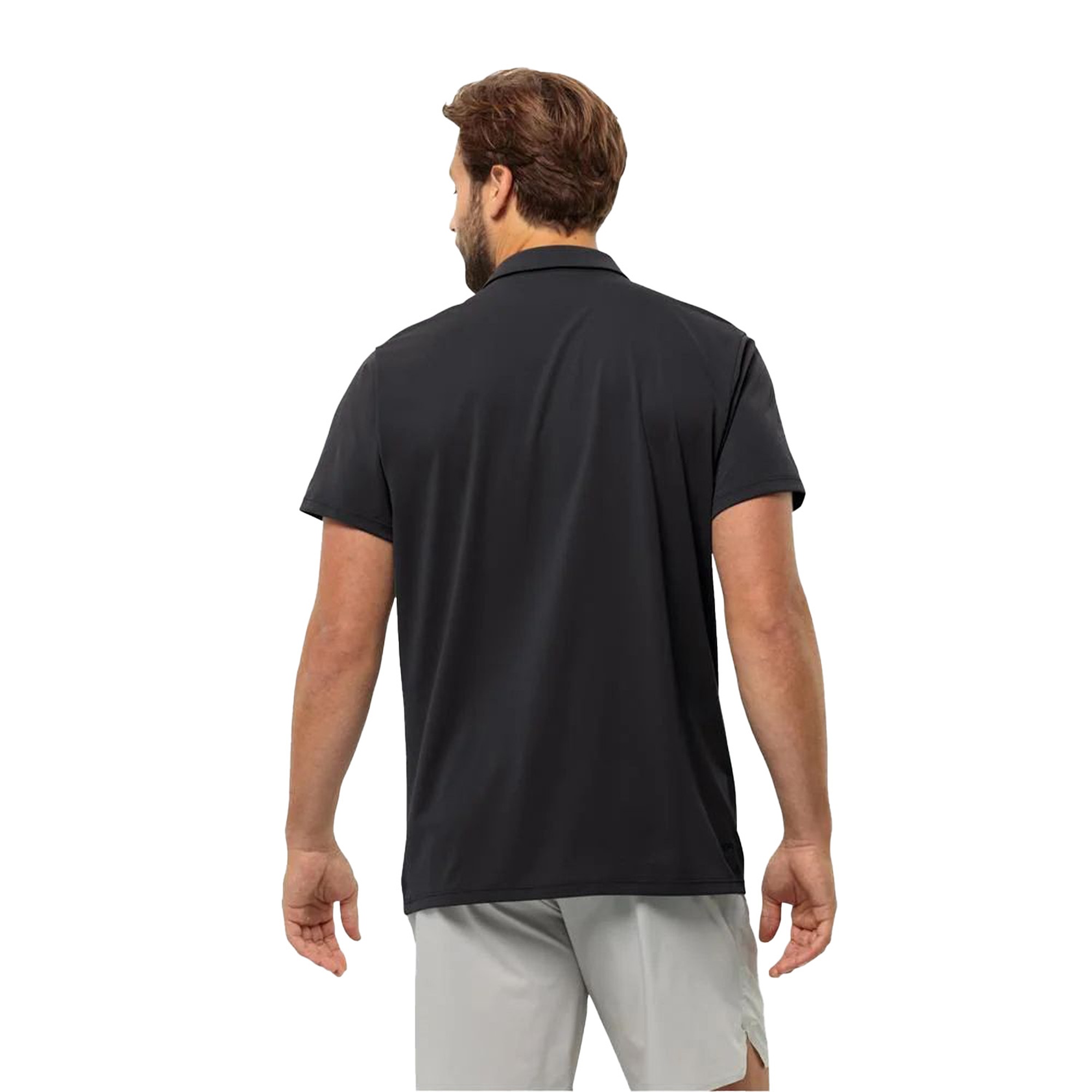 Jack Wolfskin Prelight Trail Erkek Siyah Polo Tişört