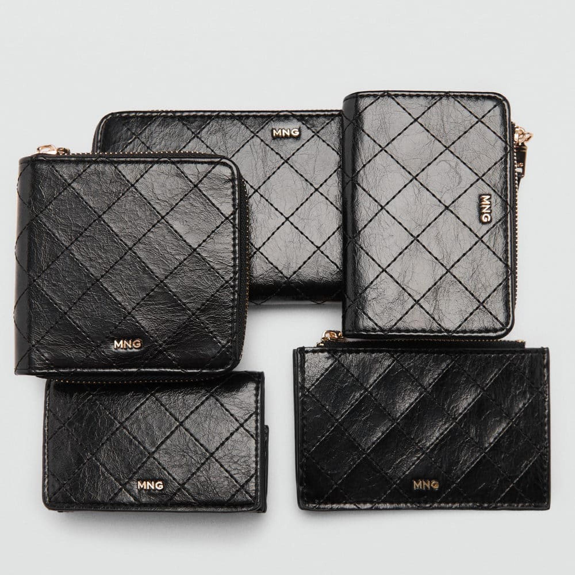 Mango Kadın Dekoratif Dikişli Cüzdan Siyah