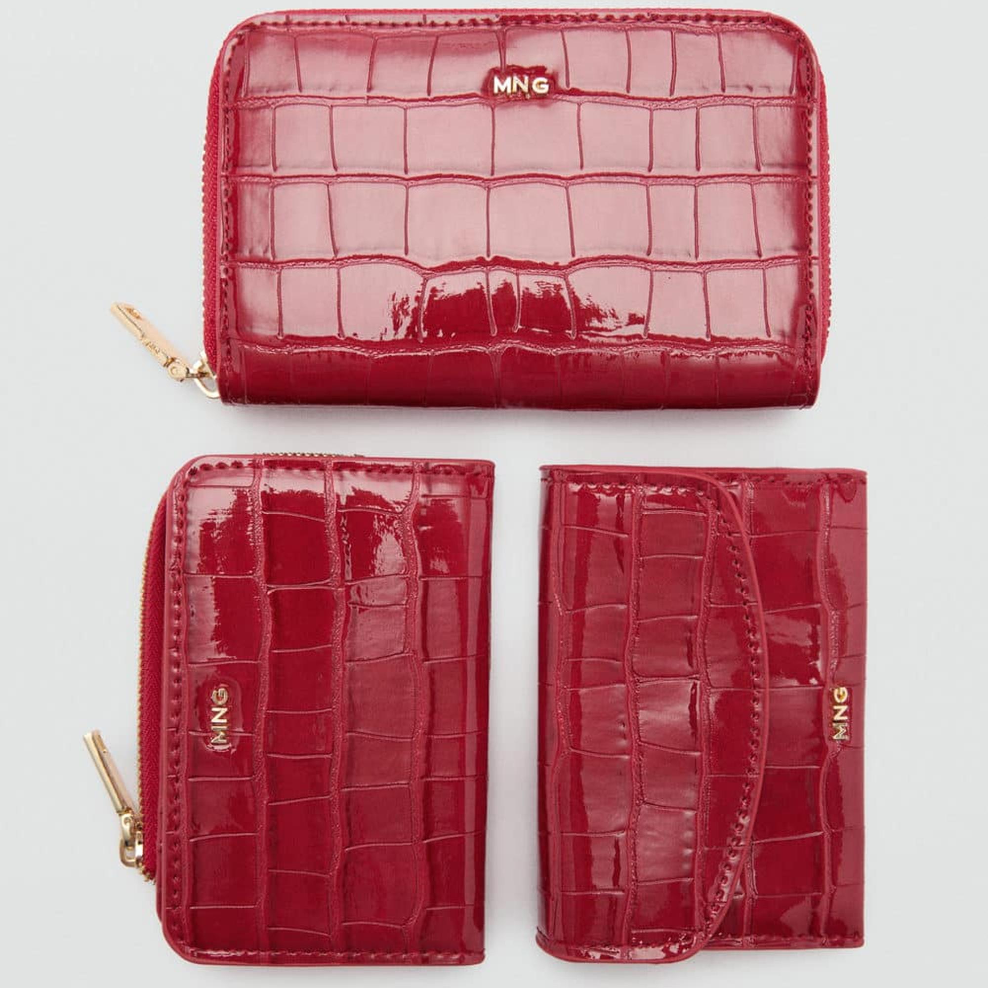Mango Kadın Timsah Derisi Görünümlü Cüzdan Kirmizi