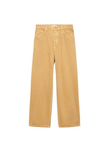  Mango Kadın Düşük Belli Wideleg Loose Jean Kahverengi