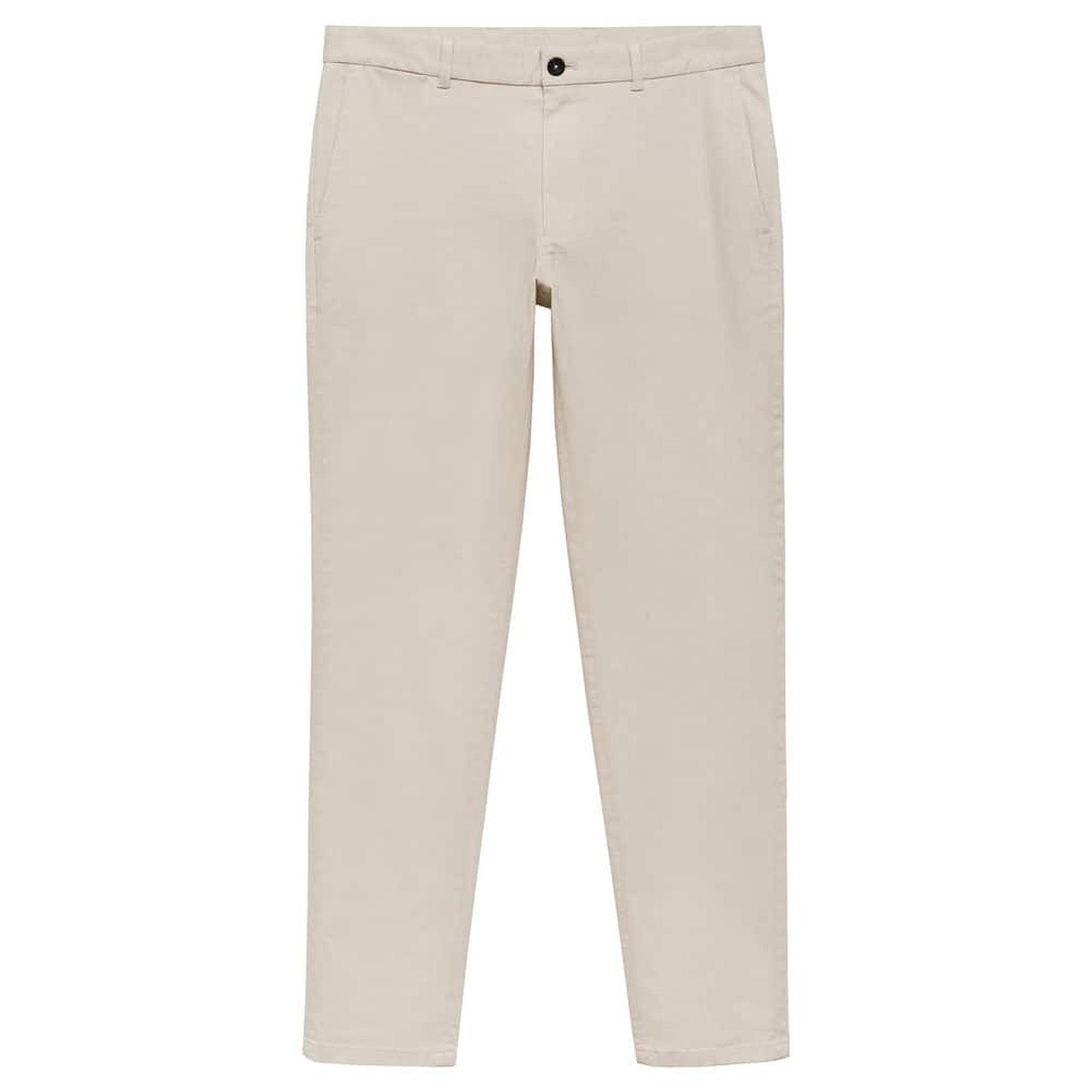 Mango Erkek Dar Kesim Serj Chino Pantolon Ekru