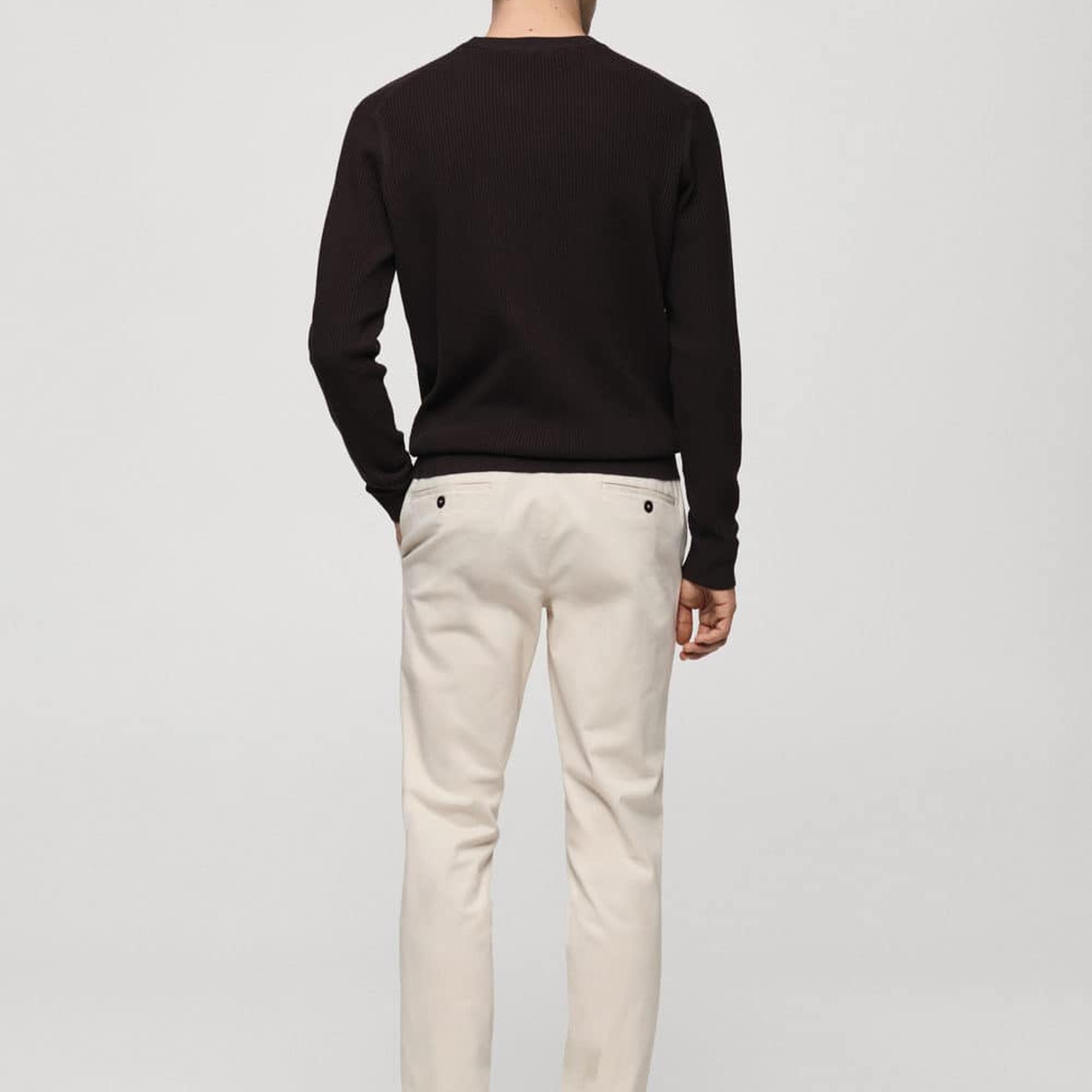 Mango Erkek Dar Kesim Serj Chino Pantolon Ekru