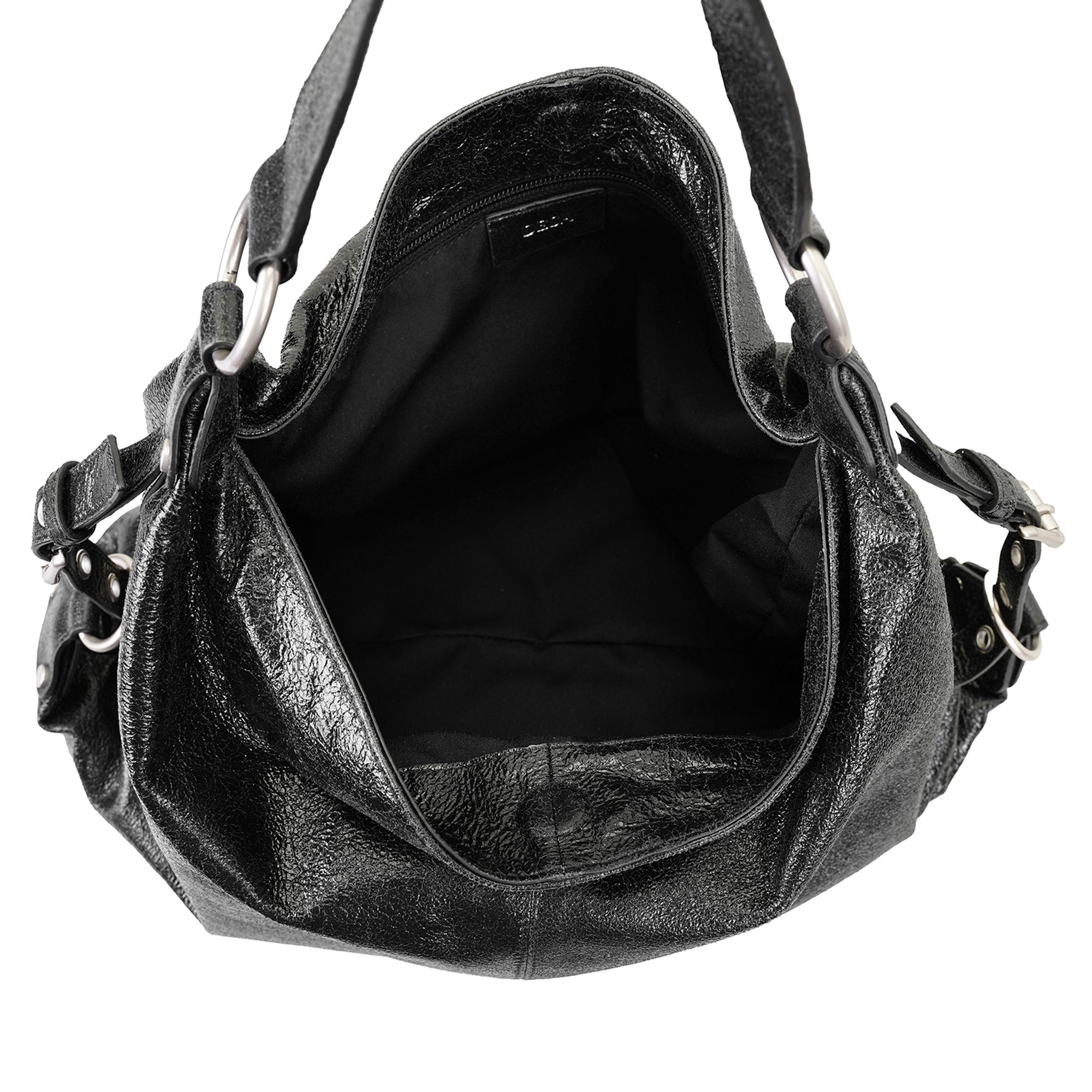 Krista Siyah Kadın Deri Omuz Çantası