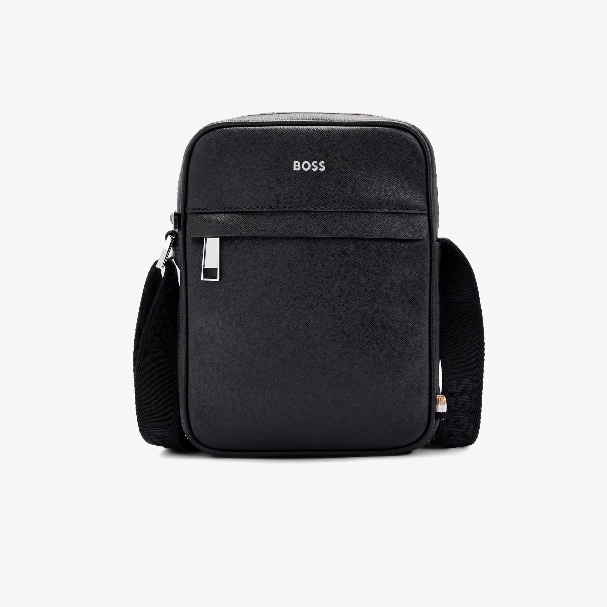 Boss Zair Zip Erkek Siyah Omuz Çantası