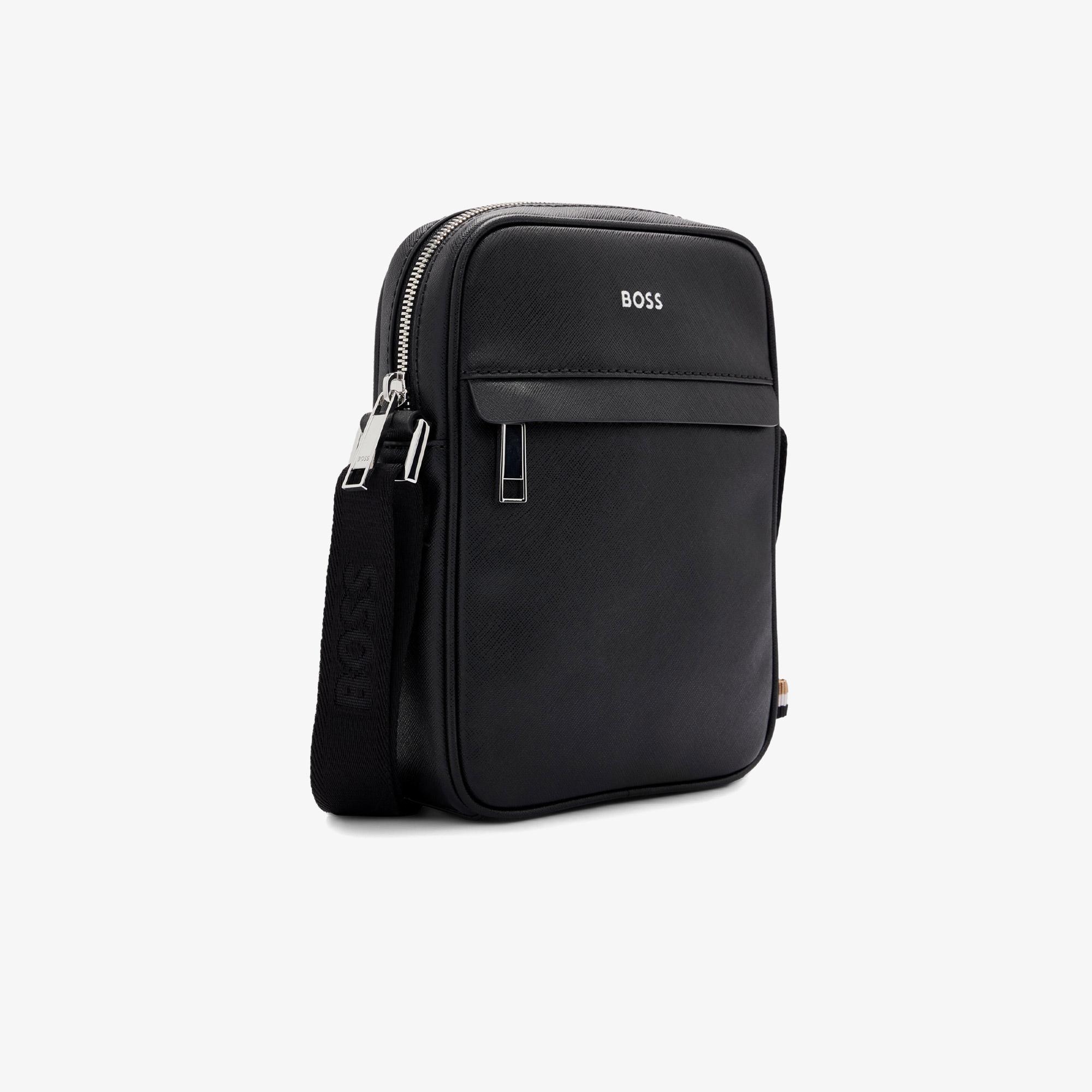 Boss Zair Zip Erkek Siyah Omuz Çantası