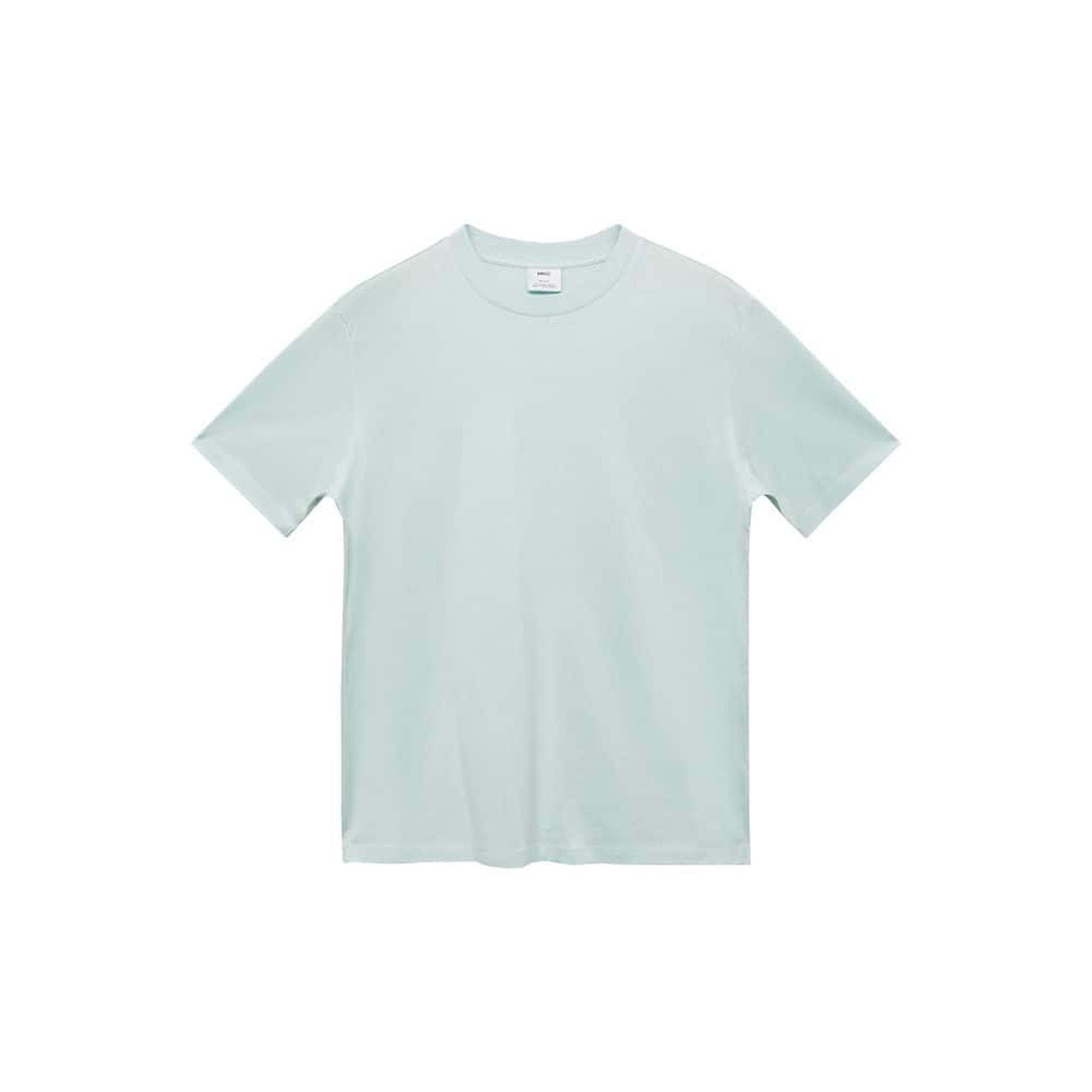 Mango Erkek %100 Pamuklu Dar Kesim Tişört Su Yeşili