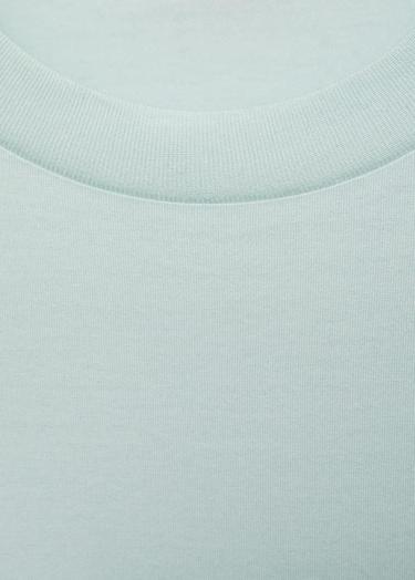  Mango Erkek %100 Pamuklu Dar Kesim Tişört Su Yeşili