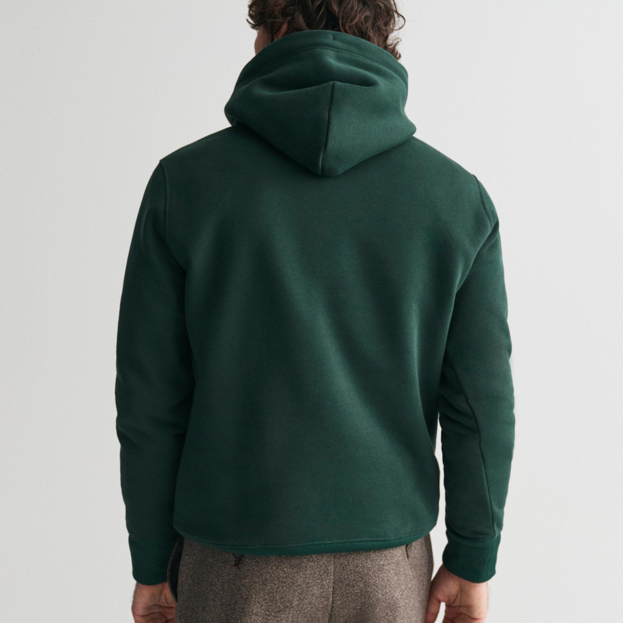 GANT Erkek Yeşil Regular Fit Kapüşonlu Sweatshirt