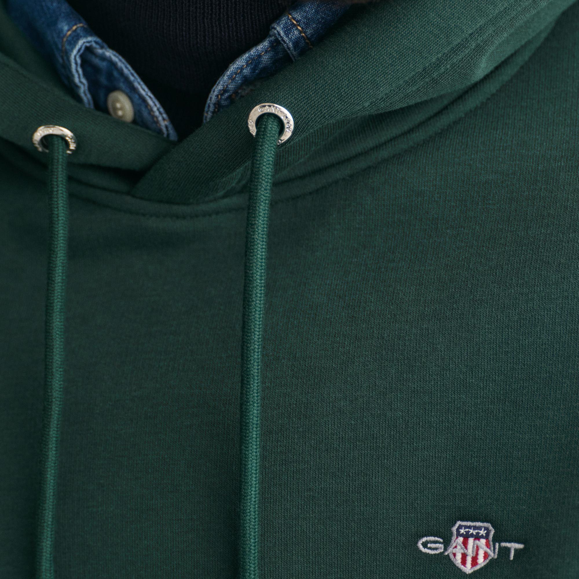 GANT Erkek Yeşil Regular Fit Kapüşonlu Sweatshirt