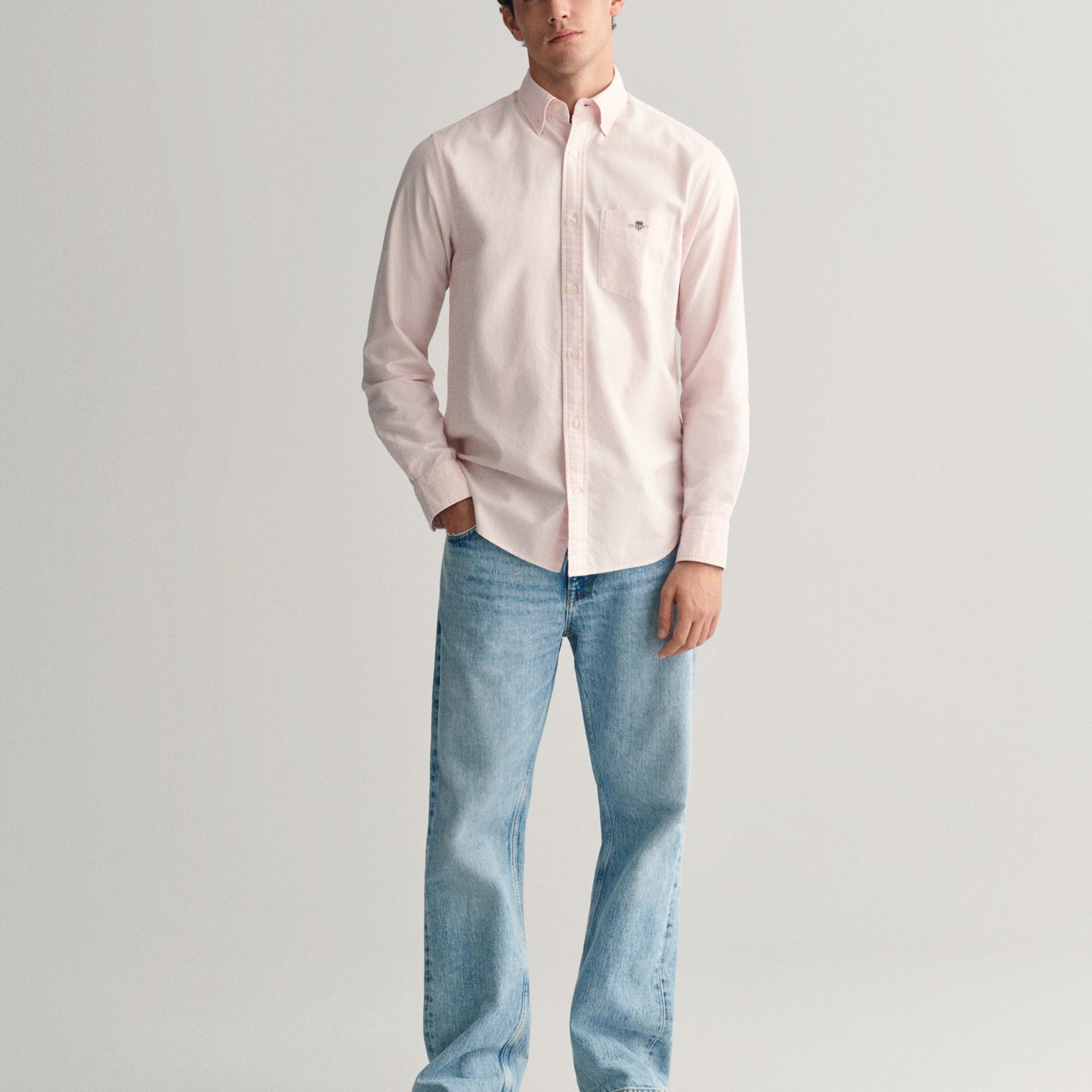 GANT Erkek Pembe Regular Fit Düğmeli Yaka Oxford Gömlek