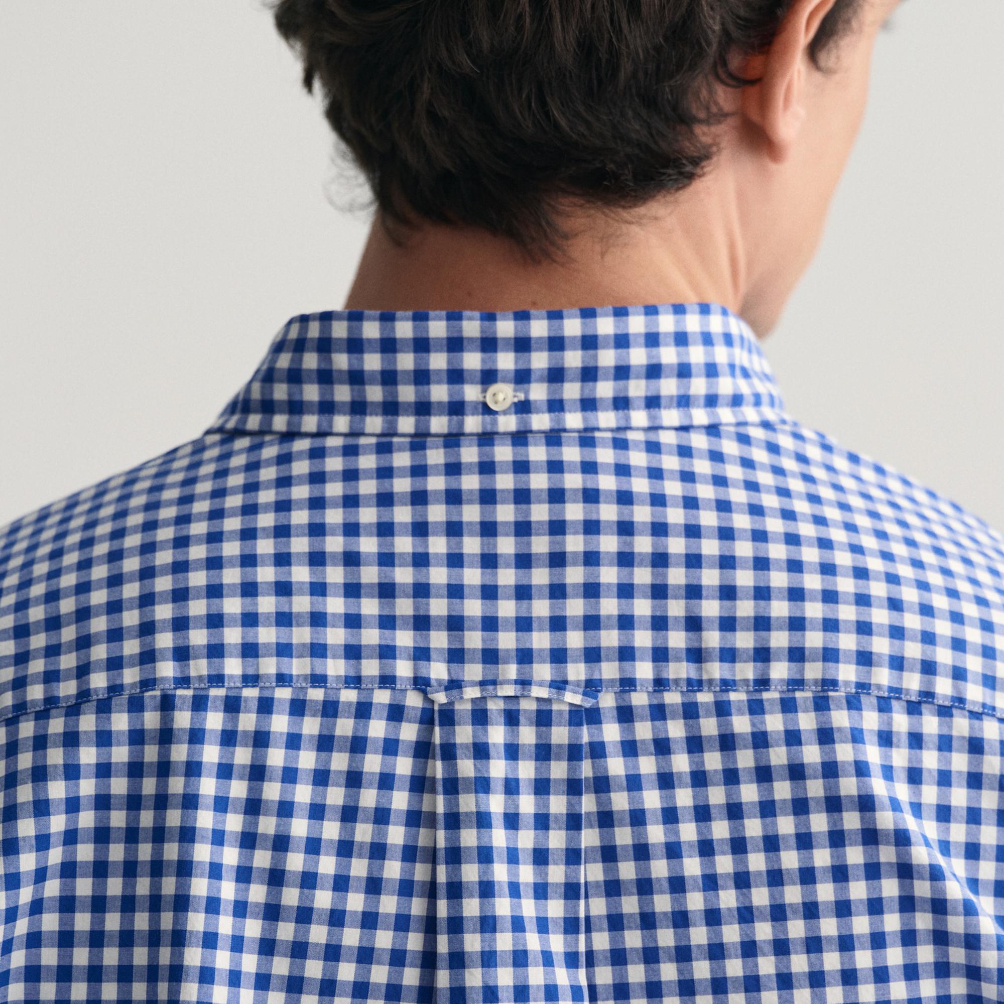 GANT Erkek Mavi Regular Fit Düğmeli Yaka Kareli Gömlek