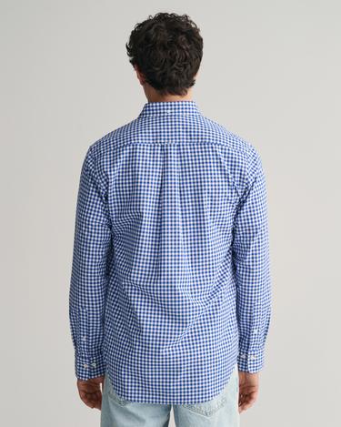  GANT Erkek Mavi Regular Fit Düğmeli Yaka Kareli Gömlek