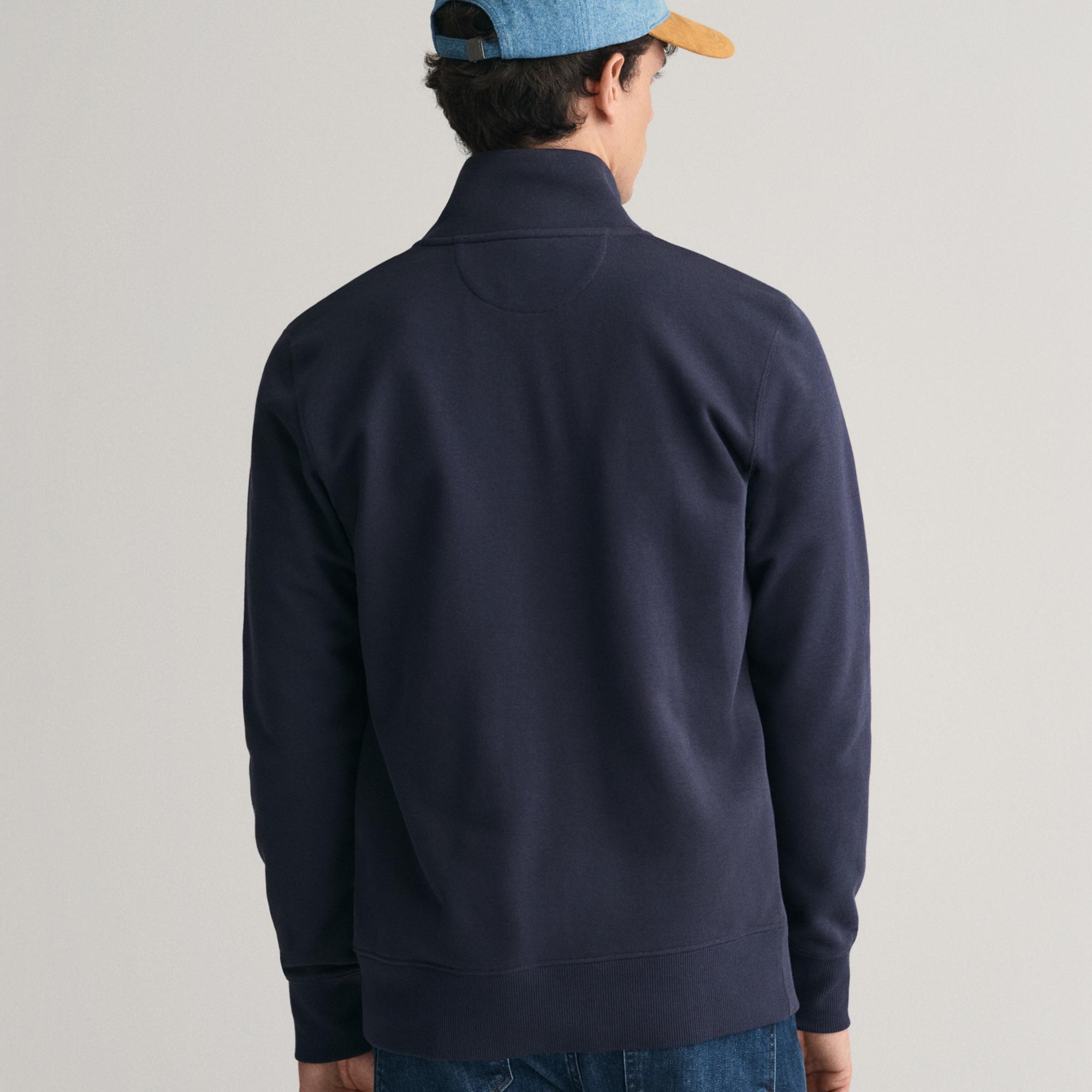 GANT Erkek Lacivert Regular Fit Fermuarlı Sweatshirt