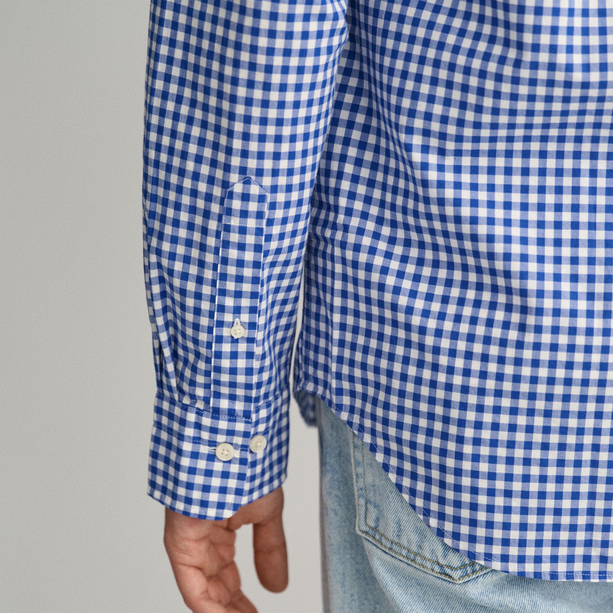 GANT Erkek Mavi Regular Fit Düğmeli Yaka Kareli Gömlek