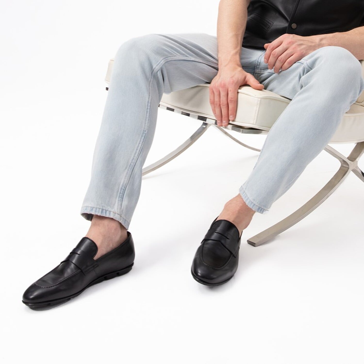  Derek Siyah Erkek Deri Günlük Ayakkabı