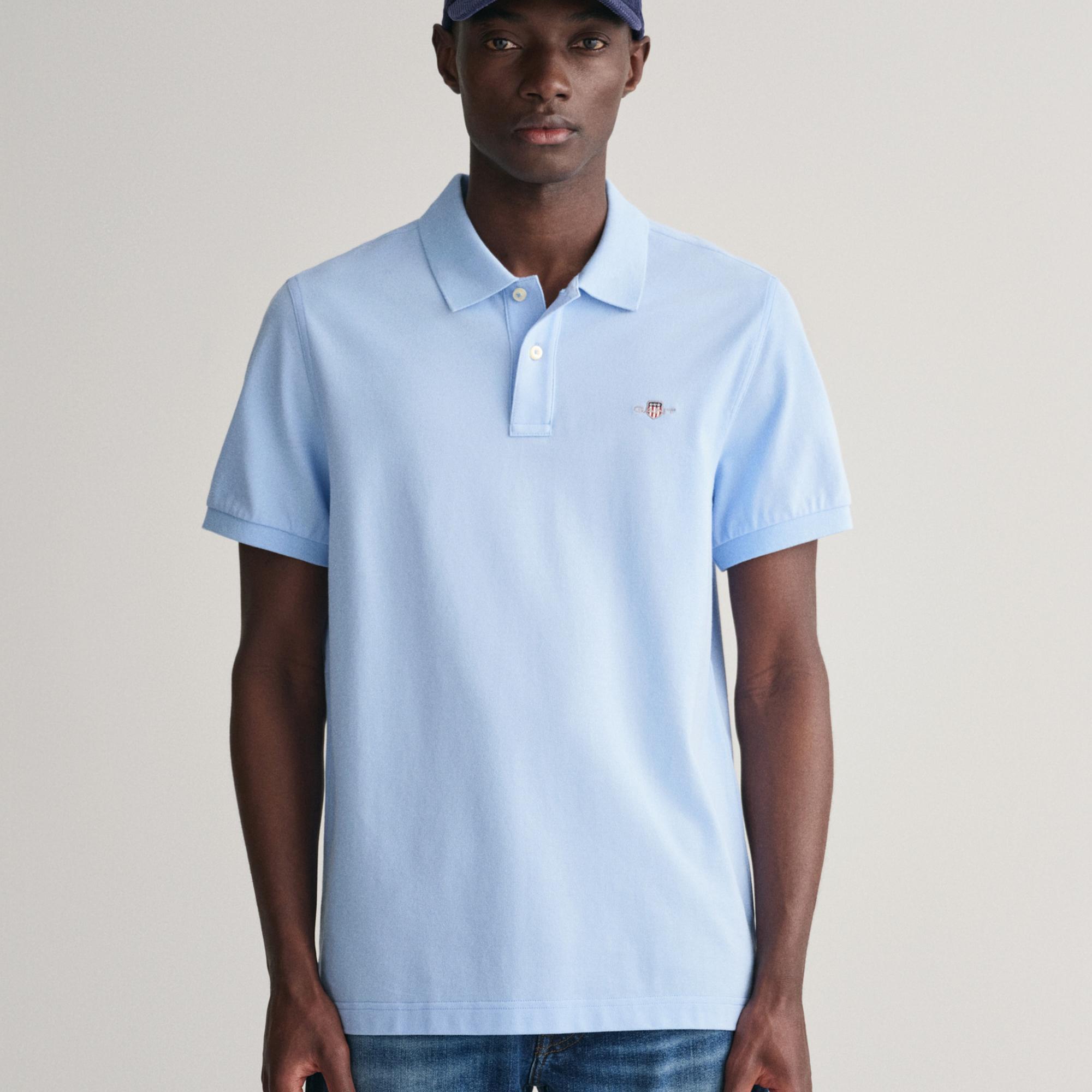 GANT Erkek Mavi Regular Fit Logolu Polo