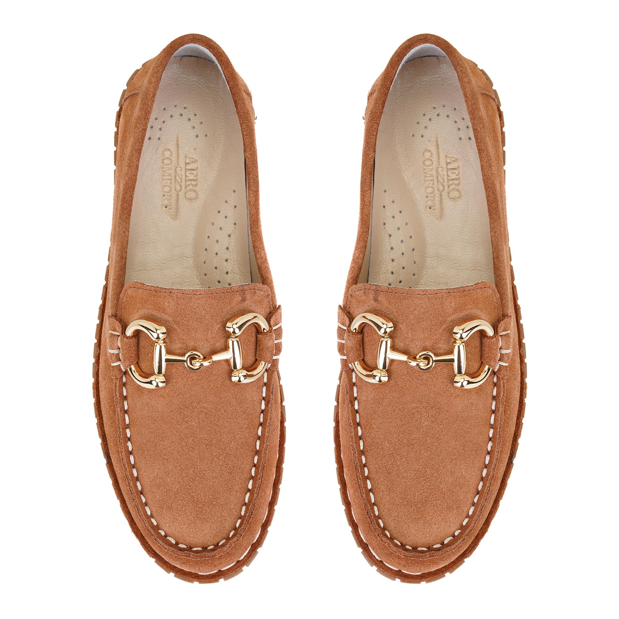 Kadın Kahve Toka Aksesuarlı DesaComfort Süet Deri Loafer