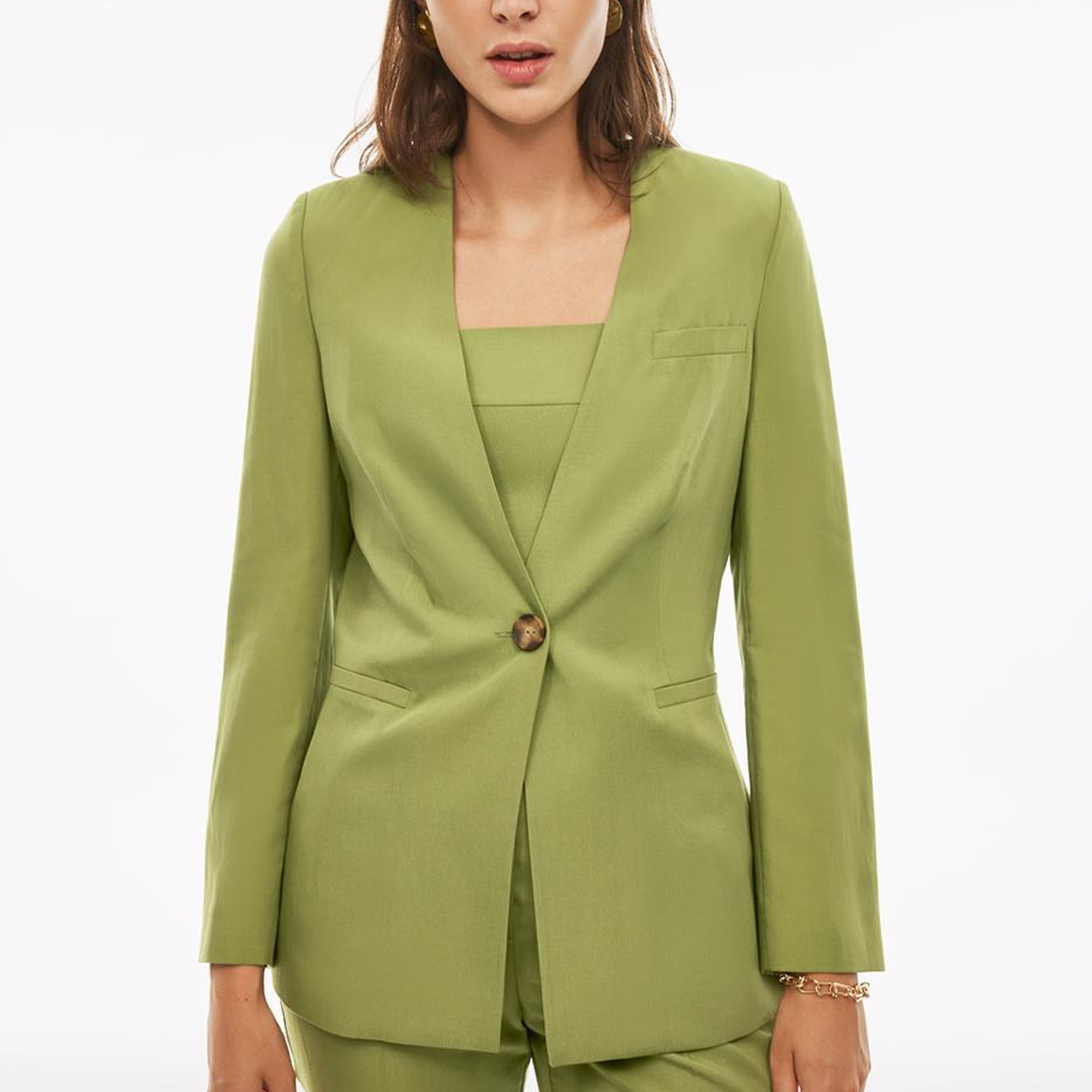 Perspective Blannes Açık Yeşil Renk Kadın Ceket