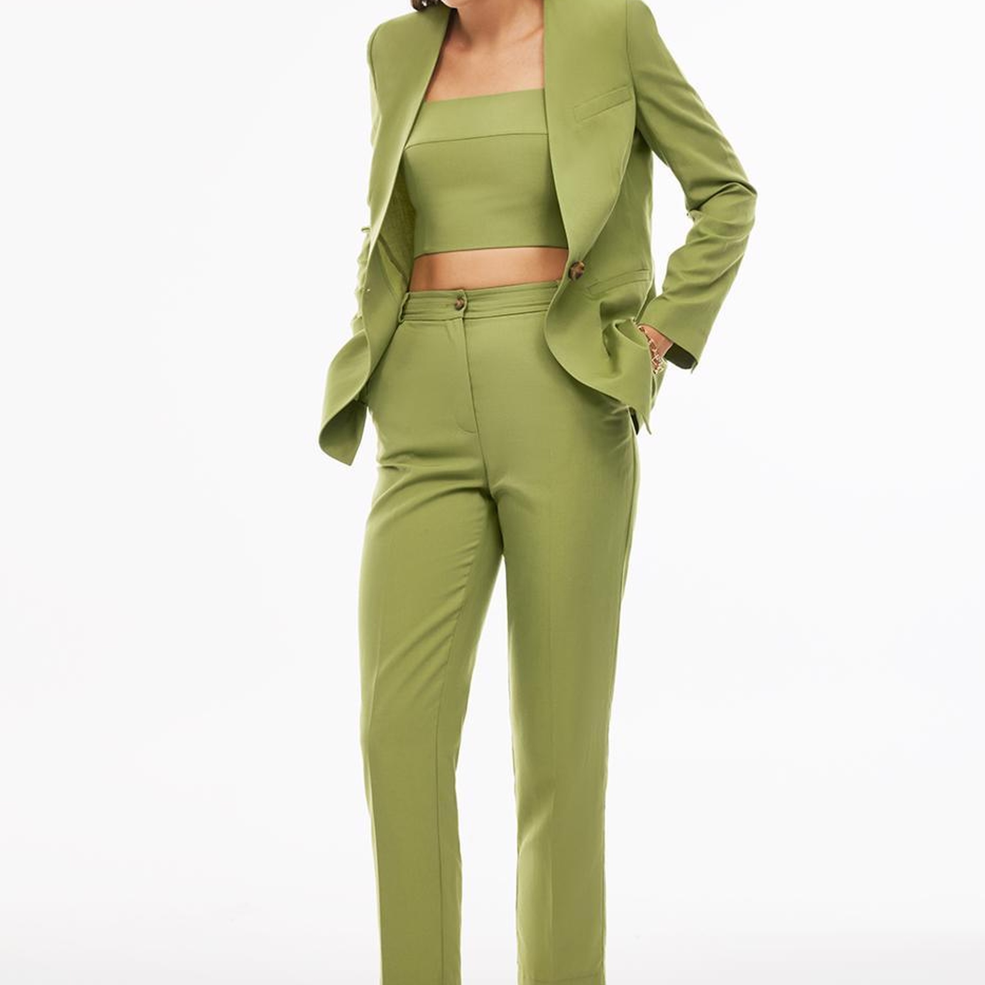 Perspective Blannes Açık Yeşil Renk Kadın Ceket