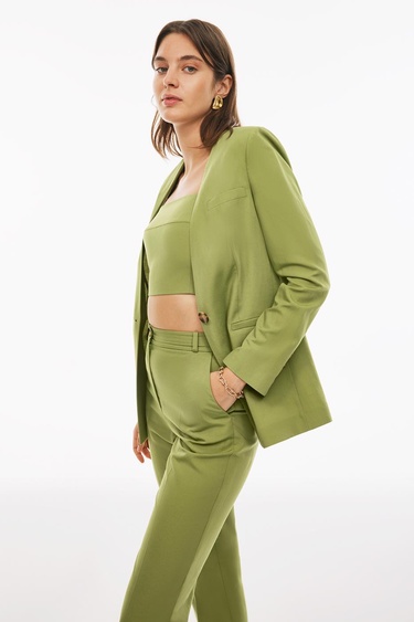  Perspective Blannes Açık Yeşil Renk Kadın Ceket