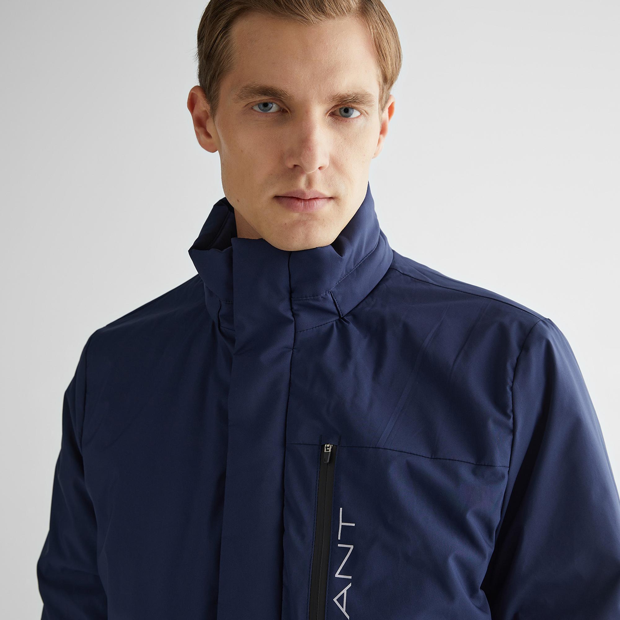 GANT Erkek Lacivert Kapüşonlu Logolu Mont