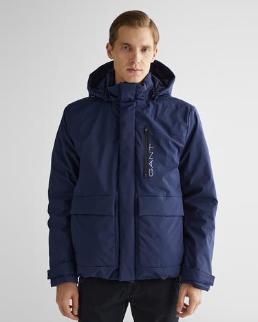  GANT Erkek Lacivert Kapüşonlu Logolu Mont