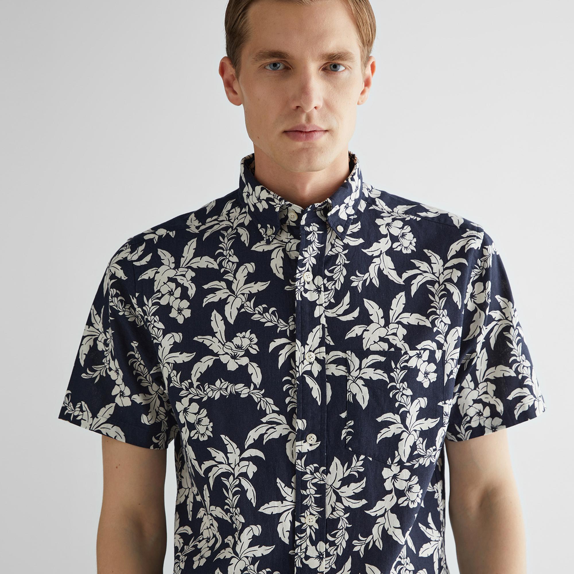 GANT Erkek Lacivert Regular Fit Klasik Yaka Desenli Gömlek