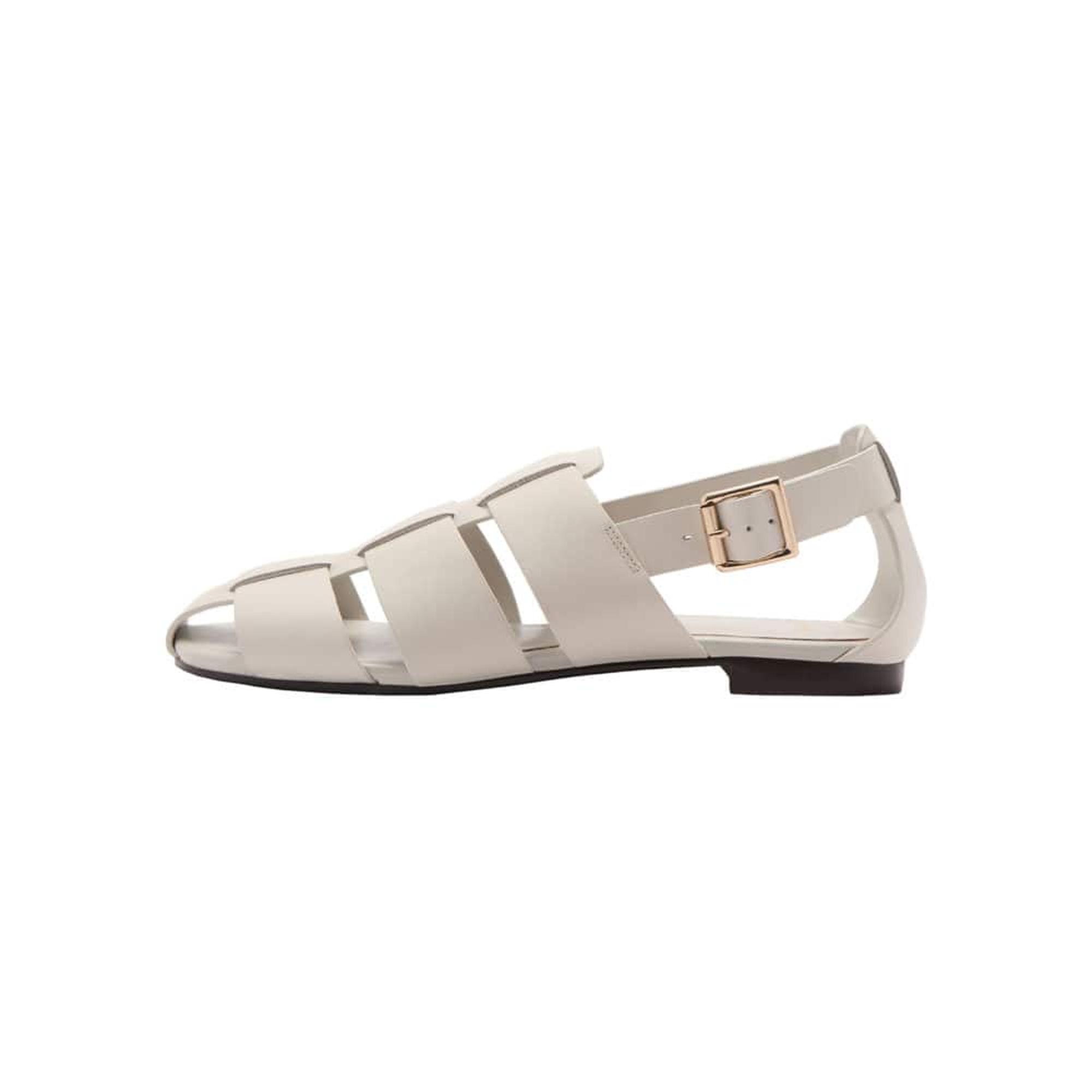 Mango Kadın Deri Sandalet Bej