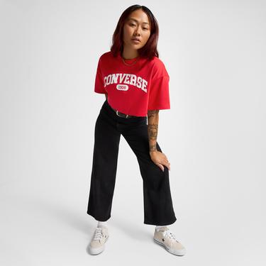  Converse Sporty Cropped Kadın Kırmızı T-Shirt