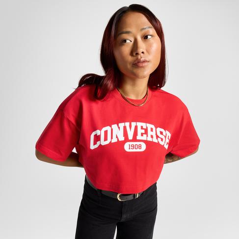  Converse Sporty Cropped Kadın Kırmızı T-Shirt