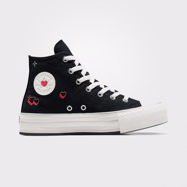  Converse Chuck Taylor All Star EVA Lift Platform Y2K Heart  Çocuk Siyah Sneaker