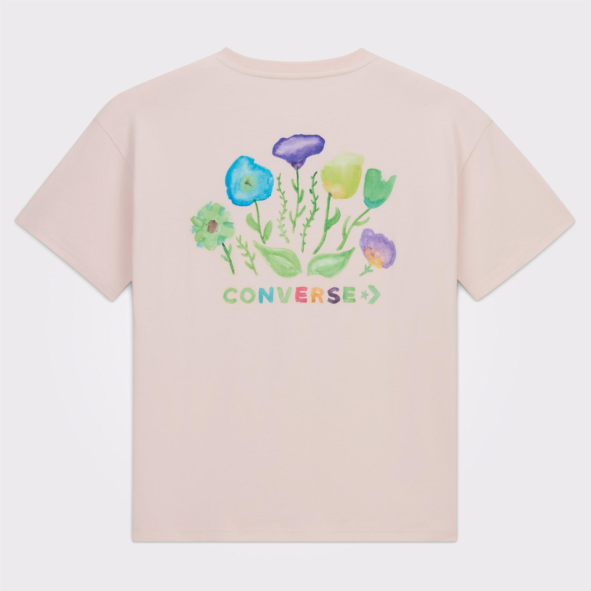 Converse Kadın Oversize Fit Baskılı Pembe T-Shirt