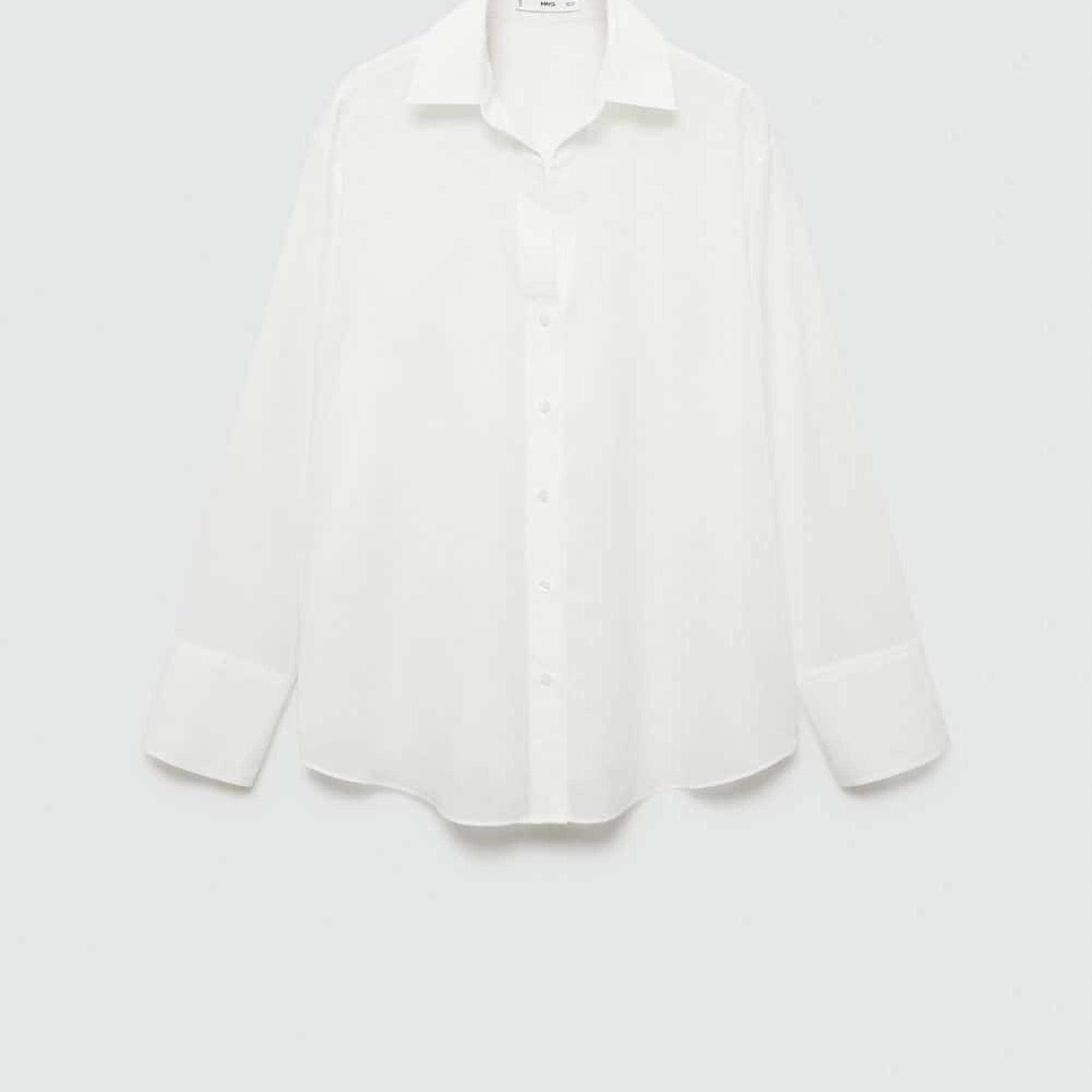 Mango Kadın Pamuklu Hafif Tişört Beyaz