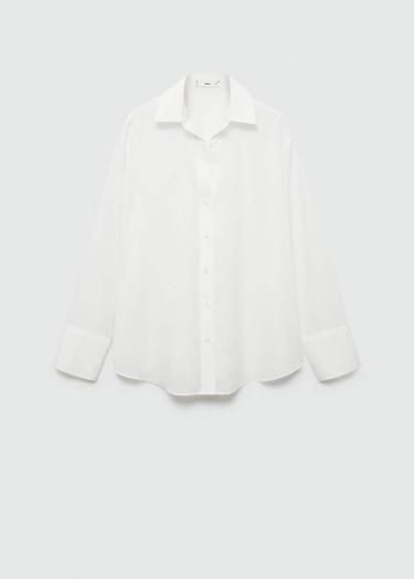  Mango Kadın Pamuklu Hafif Tişört Beyaz