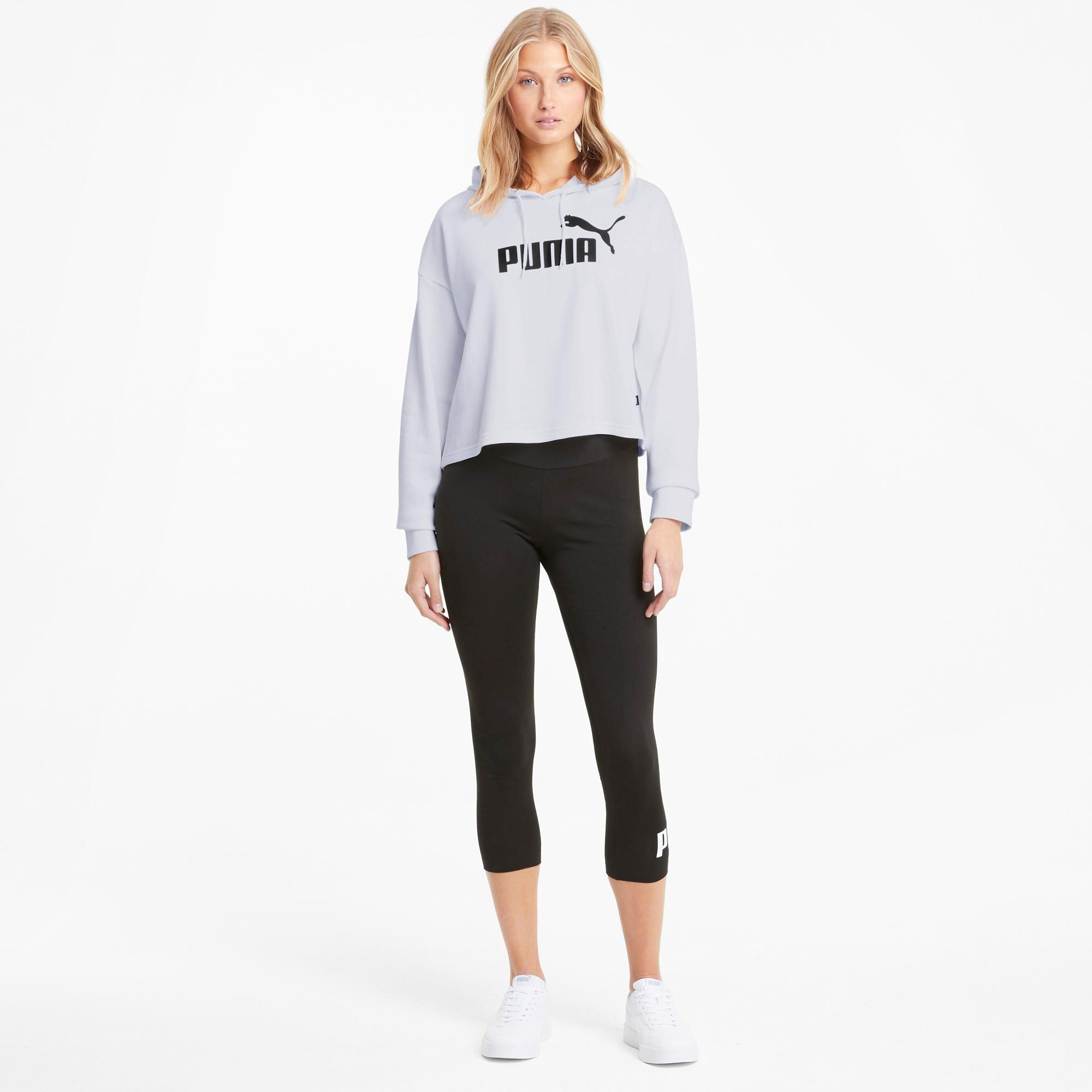 Puma Essentials Cropped Logo Kadın Beyaz Günlük Sweatshirt