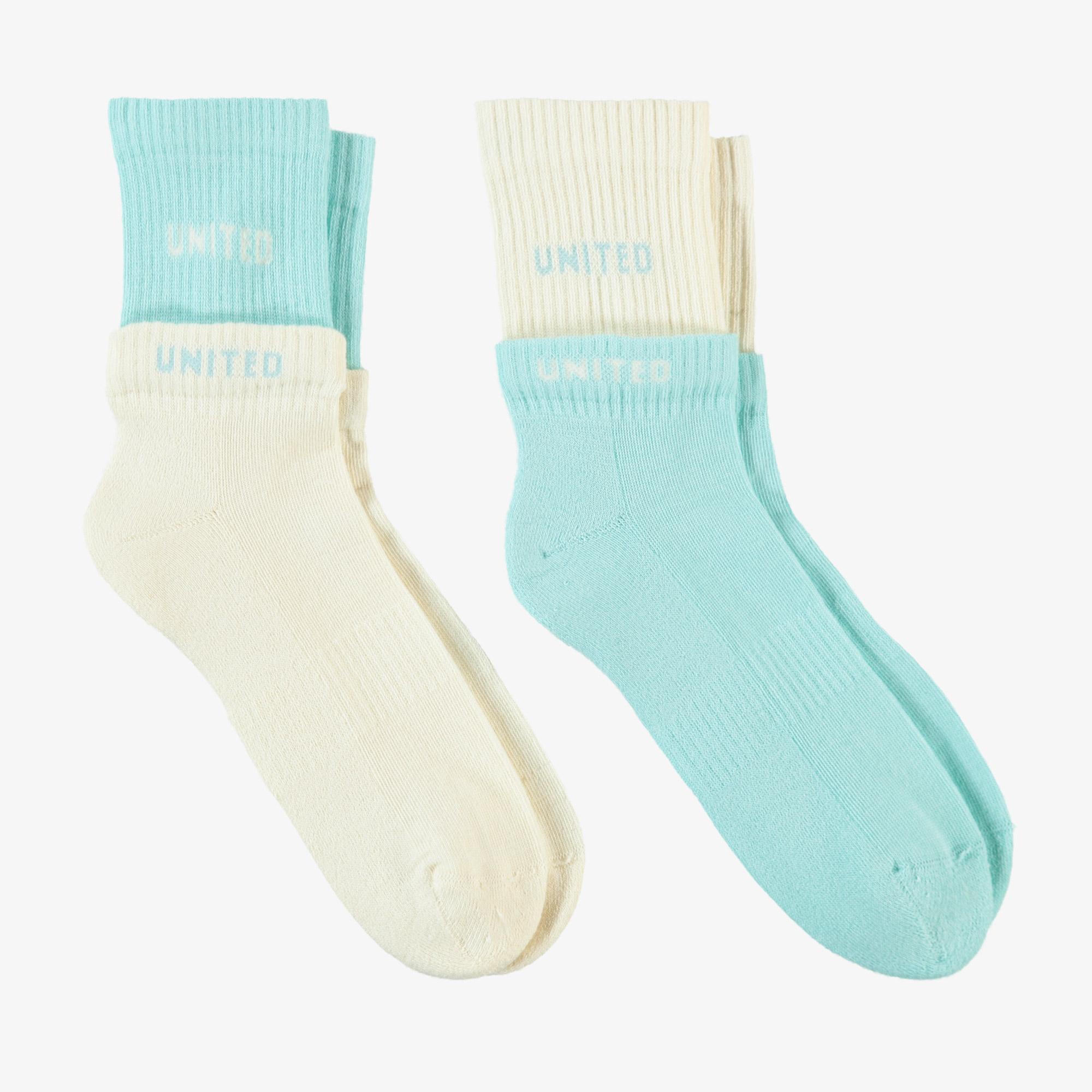 UNITED4 Kadın Mavi/Beyaz 2'li Çorap