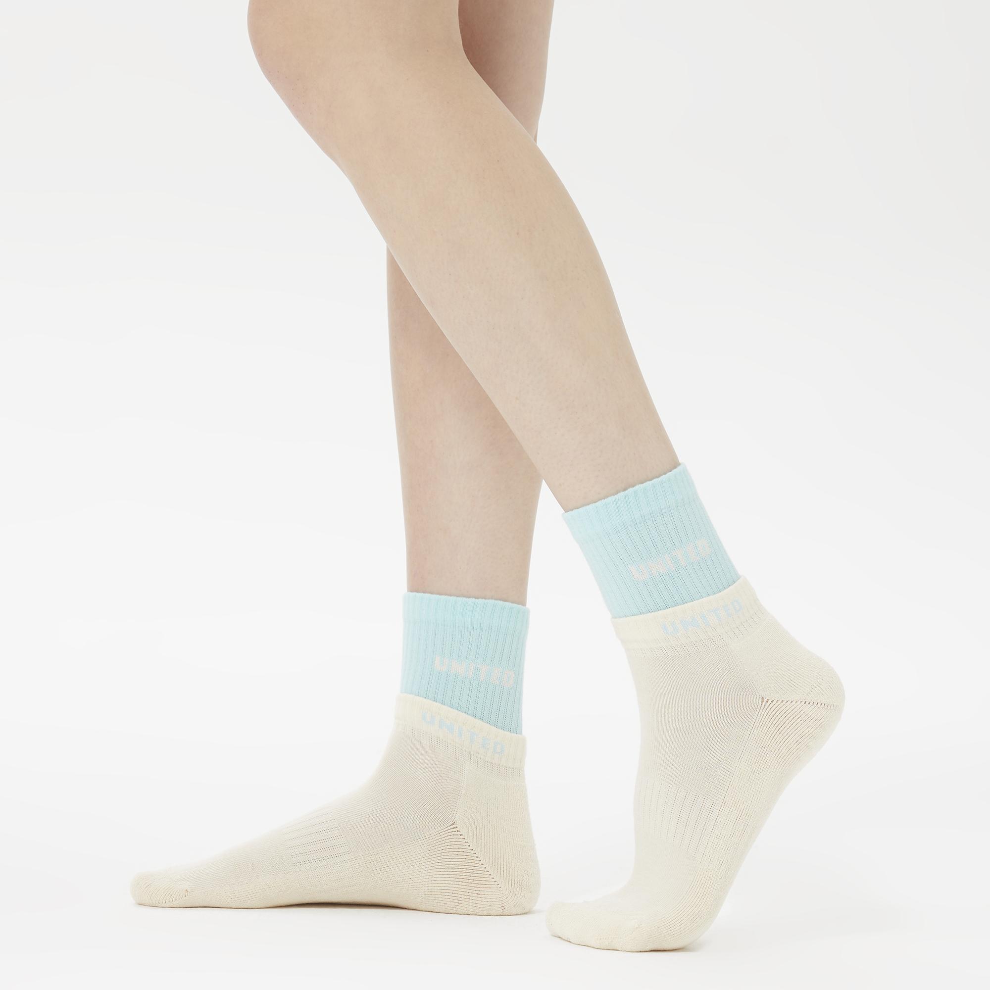 UNITED4 Kadın Mavi/Beyaz 2'li Çorap