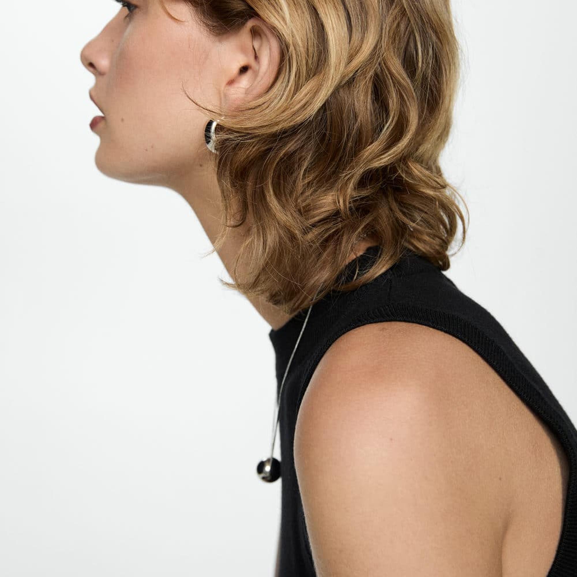 Mango Kadın Askılı Örgü Bluz Siyah